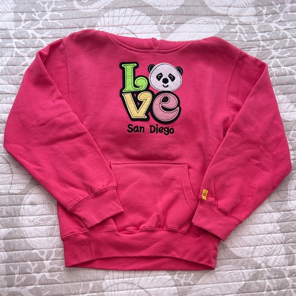 San Diego Pink Kids Sweatshirt with Panda Design - Picture 1 of 2
